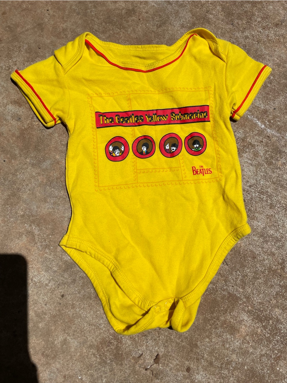 The Beatles Yellow 100% Cotton Baby One-piece 12-18 months #23